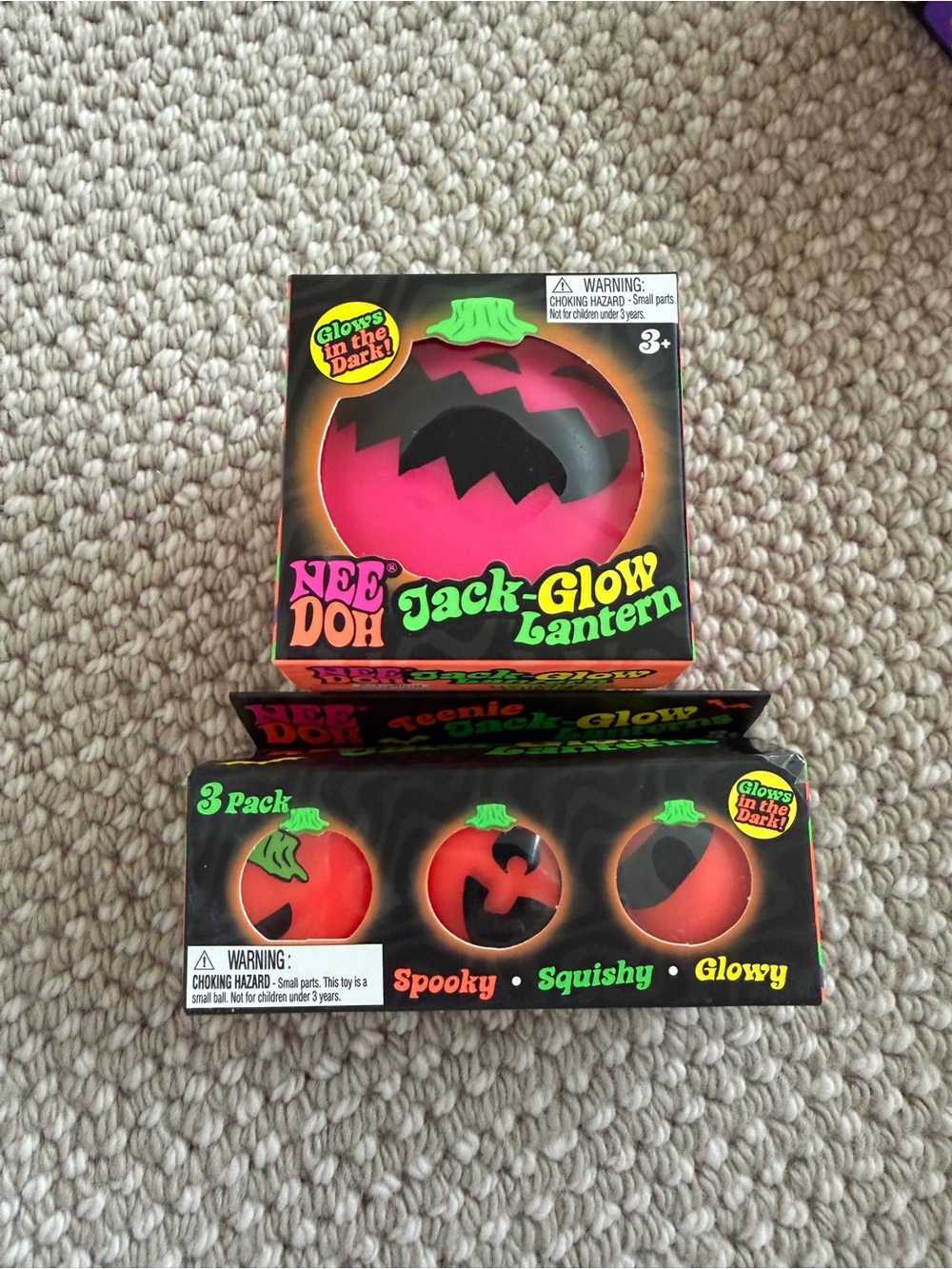 NeeDoh Jack-Glow bundle - Bright Pink and Orange